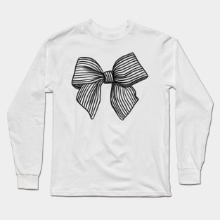 Coquette Black and White Bow Long Sleeve T-Shirt